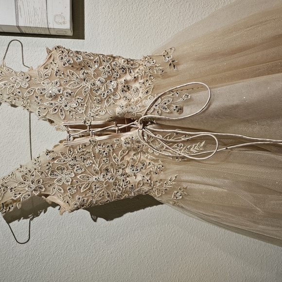 Dancing Queen Gold Embellished Mini Dress - Picture 3 of 9